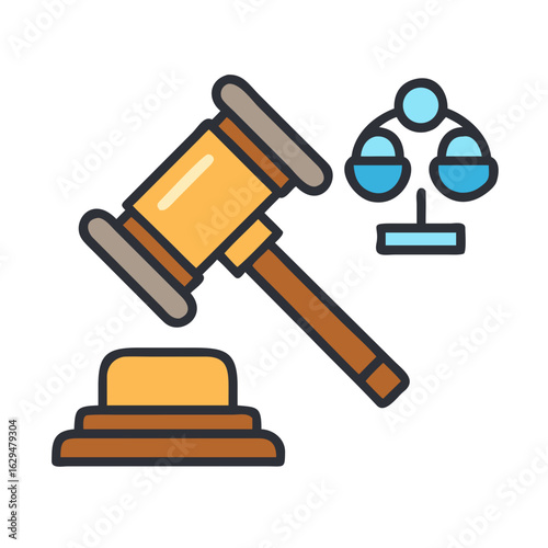 Gavel Judge Courtroom Icon Design
