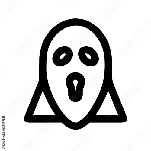 Ghost Mask Spooky Costume Icon Design