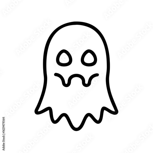 Ghost Mask Spooky Costume Icon Design