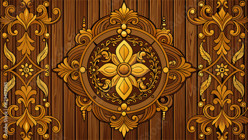 A seamless panorama highlights vintage brown wood wall pattern, rich in character and grain. This background evokes timeless warmth, perfect for semi-realistic vector art and decorative rustic visuals