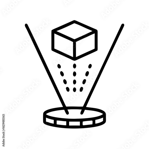 Hologram 3D Projection Icon Design