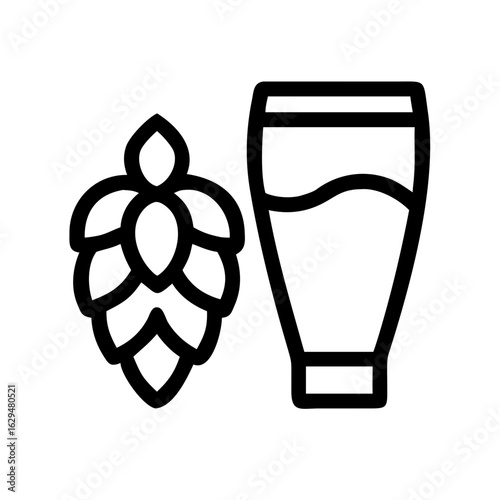 Hop Plant Cone Beer Icon Design