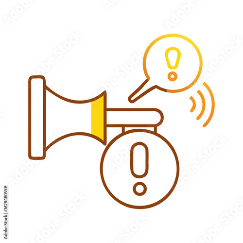 Horn Sound Alert Device Icon Design