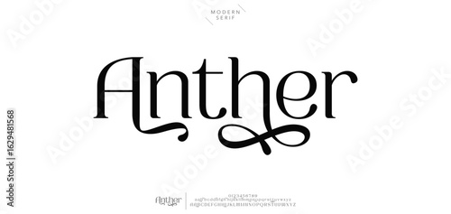 Anther Modern alphabet letters font logo. Typography luxury minimal lettering fonts decorative wedding vintage retro logos. vector illustration