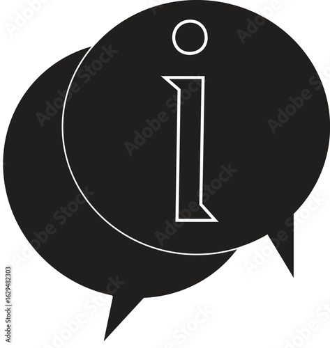 Information icon representing help, guidance or general support with transparent background