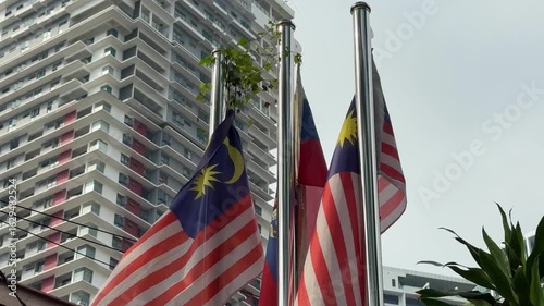 Malaysia, Kuala Lumpur, 24 November 2025 – the country's national flag, similar to the American flag. It flutters in the wind, a striped flag of Asia, a national treasure, a symbol of the country.
