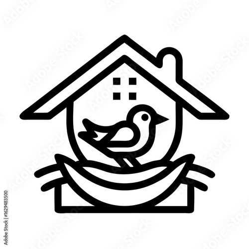 Nest Bird Home Icon Design