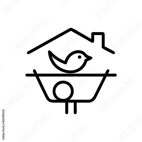Nest Bird Home Icon Design