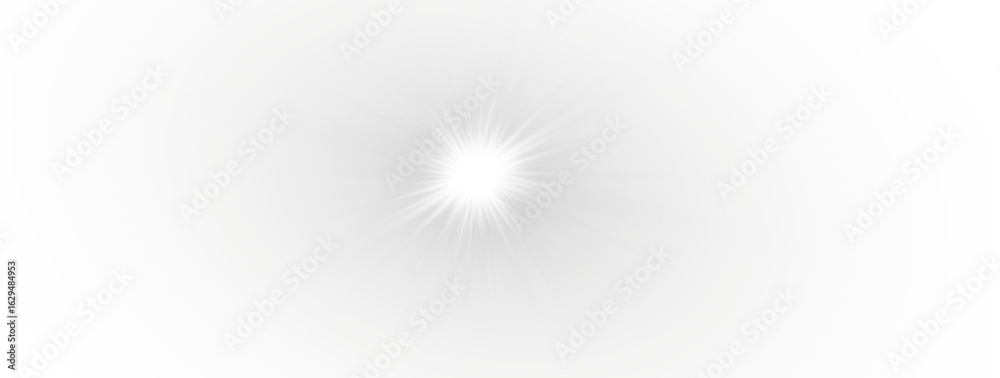 Naklejka premium Transparent starlight with white light, galaxy sparkle and magic effect png. White glowing universe with spark, star celebration and spotlight shine png.