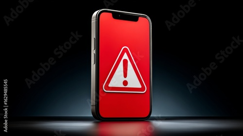 Free Download A smartphone is showing a warning message with a red alert, indicating hazard, caution, and notification - GFXLoad