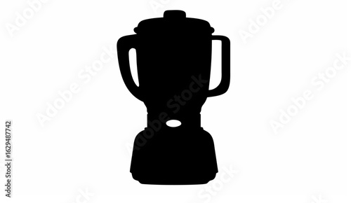 Silhouette of a kitchen blender with a jar and a base for blending food and making smoothies at home