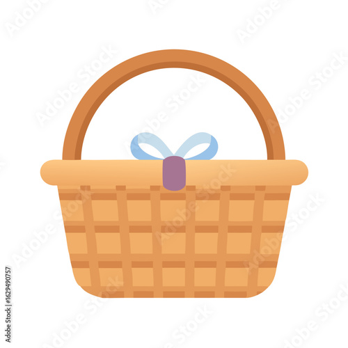 Picnic basket with blue bow icon