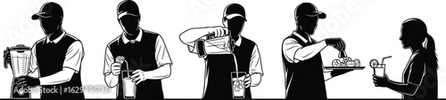 Barista crafting refreshing drinks step-by-step for customer satisfaction