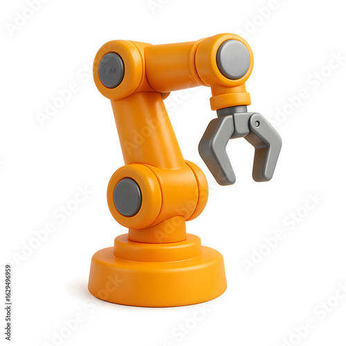 3D Cartoon Robotic Arm in Glossy Toy Style