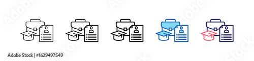 Internship Icon In 5 Different Styles Set Collection.   