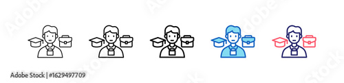 Internship Icon In 5 Different Styles Set Collection.   