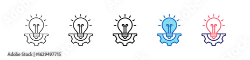Idea Icon In 5 Different Styles Set Collection.   