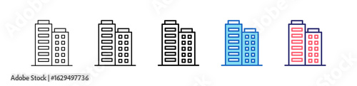 Company Icon In 5 Different Styles Set Collection.   