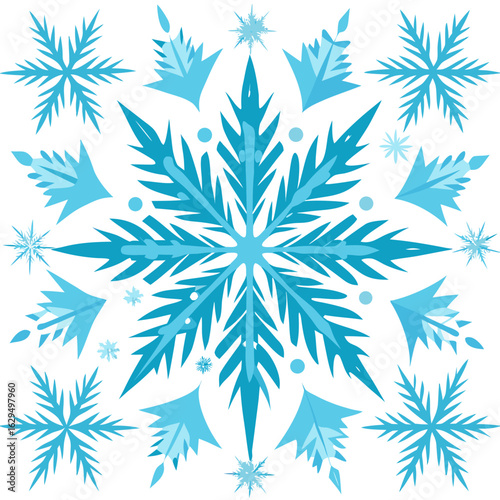 Snowflakes Pattern in Blue