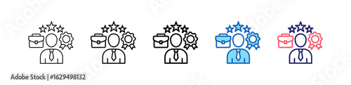 Professional Icon In 5 Different Styles Set Collection.   