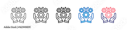 Practice Icon In 5 Different Styles Set Collection.   