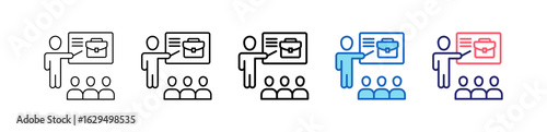 Training Icon In 5 Different Styles Set Collection.   