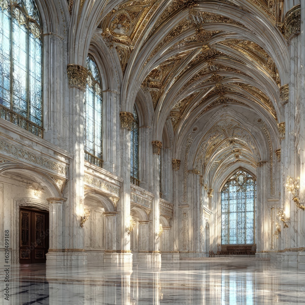 Fototapeta premium Grand, light-filled hall in a majestic cathedral