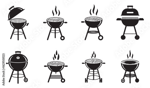 Barbecue Grill Silhouettes: Smoking, Cooking, and Grilling Outdoors