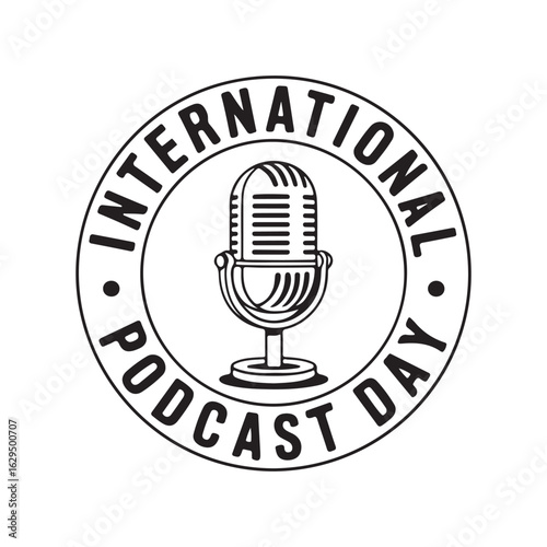 podcast day logo design silhouette 