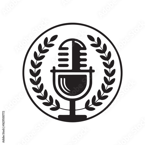 podcast day logo design silhouette 