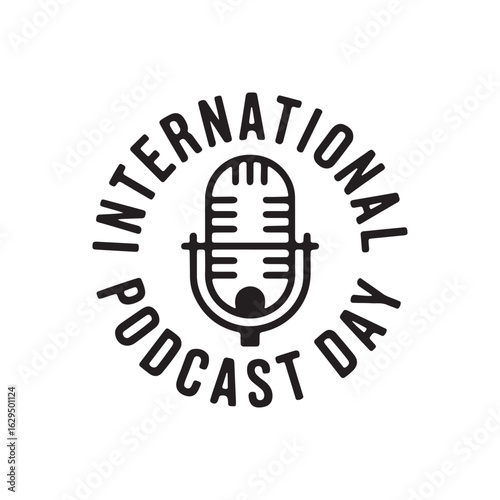 podcast day logo design silhouette 