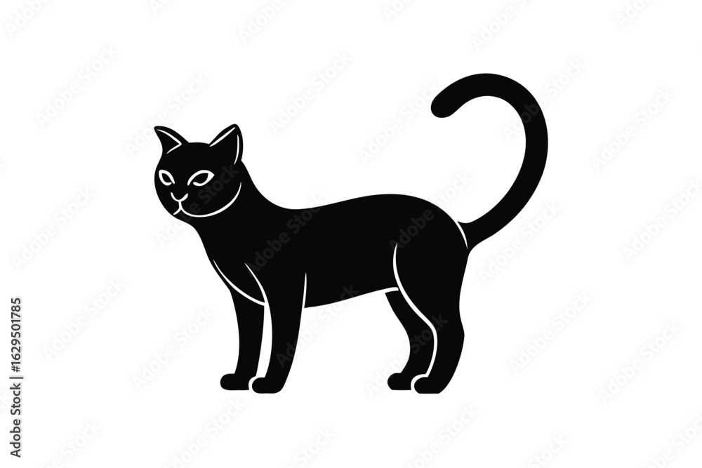 Obraz premium cat with arched back vector icon