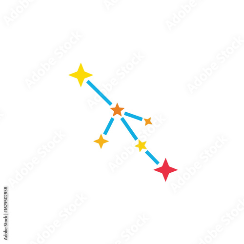 Colorful Constellation Illustration on White Background