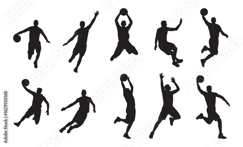 Action-packed Basketball Slam Dunk in Mid-Air