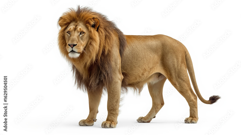 Fototapeta premium Lion with white background - lion isolated on white