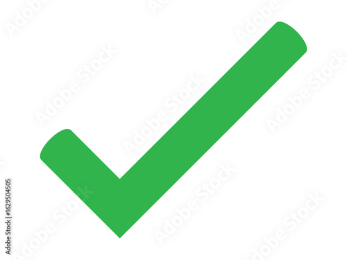 Green circle with white check mark isolated on a transparent background