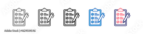 Tasks Icon In 5 Different Styles Set Collection.   