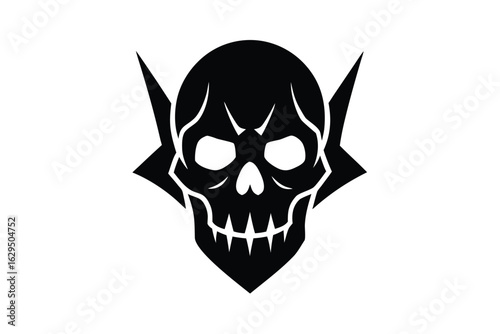 cursed skull vector icon