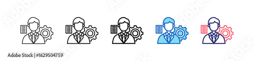 Manager Icon In 5 Different Styles Set Collection.   