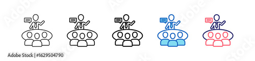 Meeting Icon In 5 Different Styles Set Collection.   