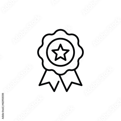 Award medals icon. Simple outline style. Reward, recognition, star, rosette, ribbon, win, prize, best, badge, labels of trusted quality concept. Thin line symbol. isolated design
