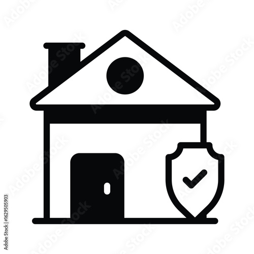 Check out this glyph icon of home insurance policy