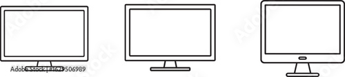 tv and  monitor frame on white background 