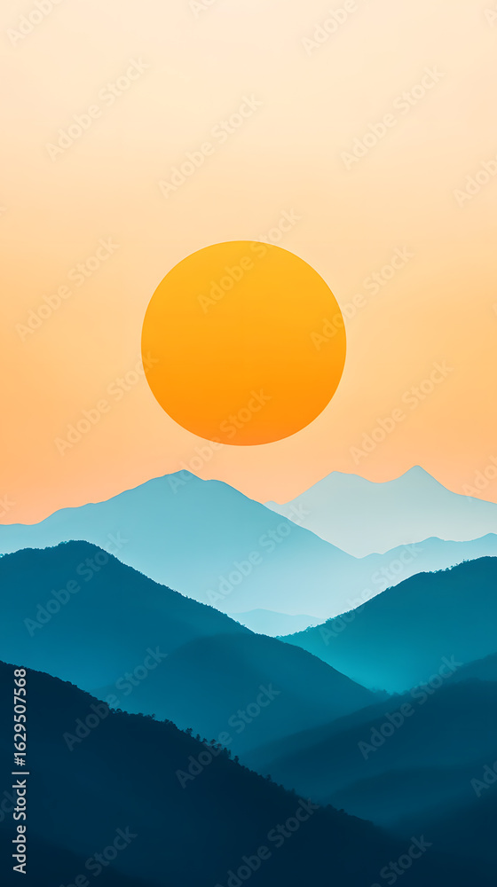 Fototapeta premium sunset in mountains