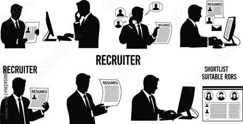 Recruiter screening resumes and hiring candidates for jobs