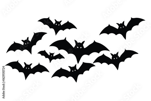 halloween bat swarm vector icon