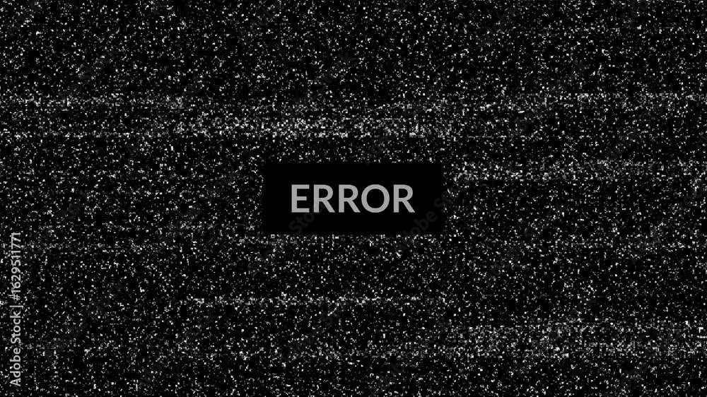 No signal, bad signal old retro TV, Static tv black and white noise caused by bad signal reception 4k noise and grain with vignette Background animation. Interference and image distortion on old VHS