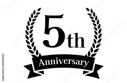 5周年記念、アニバーサリーのロゴベクターイラスト