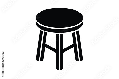 plastic stool vector icon