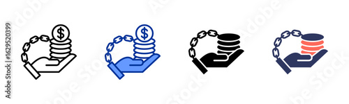 Debt icon sheet multiple style collection